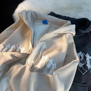 2025เสื้อมีฮู้ดแบบสวมหัวมีซิปผ้าคอตตอนเนื้อหนาหนาปักโลโก้ได้ตามต้องการ - Product Image 4