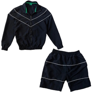 Custom Tracksuit Nylon Sweatsuit Zip-Up Windbreaker Suit Zipper Hooded <b>Jacket</b> and Shorts Set for <b>Men</b> - Product Image 2