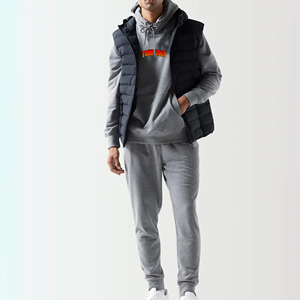 ชุดวอร์มผ้าฝ้ายทรงหลวมแบบสวมหัวสำหรับผู้ชาย450 100% โลโก้พิมพ์ลายแบบกำหนดเอง - Product Image 6