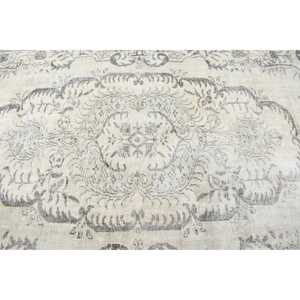 Grand tapis turc de 5,7 x 9,7 pieds, tapis persan blanc vintage - Product Image 4