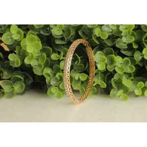 1.50 Ct Round Cut Moissanite <b>Bangle</b> <b>Bracelet</b> for Women in Yellow Gold - Product Image 3