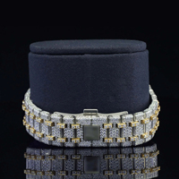 Montre mécanique de luxe exclusive pour homme en acier inoxydable, style hip-hop, avec breloque en moissanite, verre analogique à taille brillante améliorée