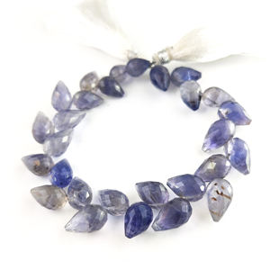 Perles de pierres précieuses de Briolette à facettes en gouttes d'iolite 12x7mm, vendues par 8 pouces de Long, fournitures de fabrication de bijoux - Product Image 3