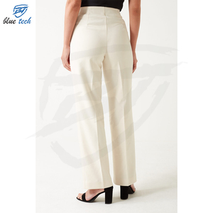High Quality Women's Mid Flat Slim Stretch Polyester/Cotton <b>Trousers</b> for Business Casual Travel OEM Clothing Manufacturer Quick - Product Image 2