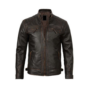 แจ็กเก็ตหนังแกะแท้สำหรับผู้ชายกันลมระบายอากาศได้ดีปรับแต่งได้สำหรับฤดูใบไม้ร่วงและฤดูหนาว - Product Image 4