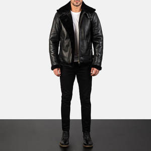 Veste bomber en cuir pour homme de haute qualité, inspirée de l'aviation, col montant, fermeture éclair, écologique, vente en gros - Product Image 2
