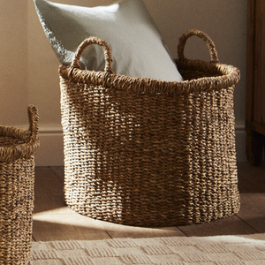 Panier à linge en jonc de mer naturel avec poignées, panier de rangement pour salon, cuisine, salle de bain, en provenance du Vietnam - Product Image 4