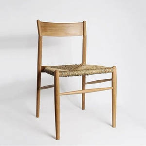 Chaise de salle à manger en bois de teck minimaliste avec siège en rotin tissé-Durable et écologique, meubles en gros - Product Image 1