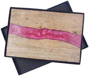 Famosa tabla de cortar de diseño de resina de madera maciza, tabla de queso de frutas de carne de madera personalizada, tabla de cortar/verduras, arte de la India - Product Image 6