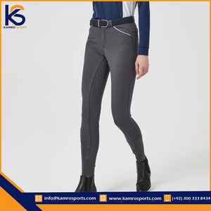 Pantalones de caballo de diseño profesional para mujer, algodón de alta calidad con cremallera europea, parche frontal para la rodilla, precio razonable para montar, ovación - Product Image 4