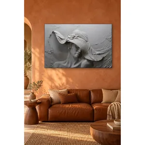 Fida Relief-Look Femme en chapeau Impression sur toile - Product Image 5