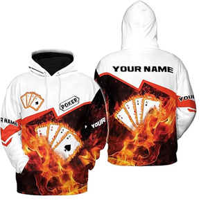 Camiseta y Sudadera con Capucha Personalizada con Nombre de Póker en 3D, Unisex, Tallas S-5XL, Sudadera con Capucha de Póker, Sudaderas con Capucha de Póker para Hombre - Product Image 6