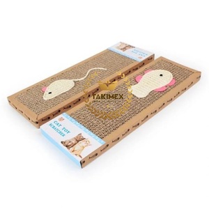 Tablero para rascar gatos de cartón corrugado con hierba gatera - Product Image 2