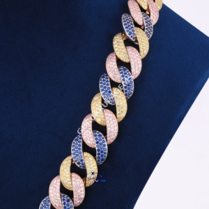 Meilleur vente en gros de collier en diamant Moissanite de haute qualité en or 14 ct chaîne à maillons cubains Hip Hop à la mode pour hommes en cadeau - Product Image 6