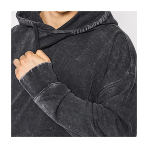 Acid Washed Puffer Sudadera con capucha para hombre Sublimación de alta calidad Estilo pulóver con cremallera Capucha Fleece Patrón sólido Colección de invierno - Product Image 3