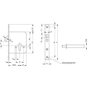 Circular PZ Steel Bolt <b>Lock</b> for Bicycles 0371/0372 Model Rounded 20 X 172 mm BKS Category - Product Image 3