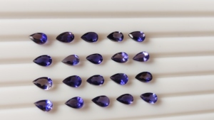 Chất lượng cao màu xanh iolite 6x9mm lê hình dạng lỏng tự nhiên màu xanh <span class=keywords><strong>Corundum</strong></span> cắt đá 6mm rực rỡ cắt Sapphire đá quý cho đồ trang sức - Product Image 4