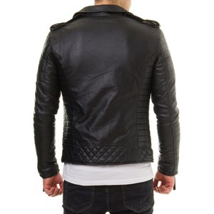 Chaqueta de Invierno para Hombre 2025-2026, Personalizable con Logotipo OEM/ODM, Impresión Gráfica, Transpirable, con Cierre, de Cuero PU, Manga Larga y Cuello Alto - Product Image 2
