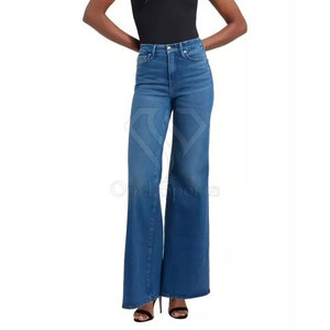 Fabricante profesional de fábrica, pantalones vaqueros anchos para mujer, pantalones vaqueros anchos transpirables para mujer al por mayor - Product Image 2