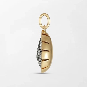 Pendentif goutte d'eau en or jaune 18 carats avec sertissage fendu et 59 diamants ronds de laboratoire de 0,73 carat GH-VS pour fête de fiançailles - Product Image 2