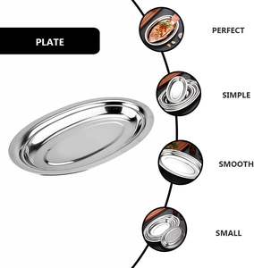 Bandeja Ovalada Resistente de Acero Inoxidable con Logotipo Personalizado, Bandeja para Servir Arroz, Aperitivos y Entradas para Hotel, Hogar, Restaurante y Fiestas - Product Image 6