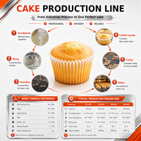 Ligne de production de gâteaux industriels TG, système de fabrication de gâteaux éponge à texture uniforme et à dosage précis.
