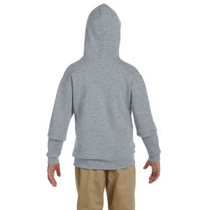 Sweat à capuche pour enfants personnalisé de haute qualité en polyester noir épais et coton avec cordon de serrage, pull-over à broderie unie - Product Image 2