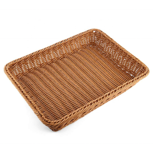 Bandeja de servicio de mimbre de bambú de lujo al por mayor artículo decorativo para el hogar de la mejor calidad con asas estándar superior para servir y almacenar - Product Image 2