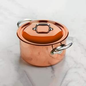 Sartén de cocina de cobre puro al por mayor de fábrica con tapa de acero inoxidable para uso en la cocina - Product Image 2