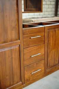 Ensemble d'armoires de cuisine en bois moderne Armoire de garde-manger en bois de teck Armoire de cuisine en forme de L pour meubles de cuisine - Product Image 6