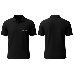 200gsm เสื้อเชิ้ตแขนสั้นสีดำ | TC 60% ผ้าฝ้าย40% โพลีเอสเตอร์ | โรงงานผลิตจากเวียดนาม - Product Image 1