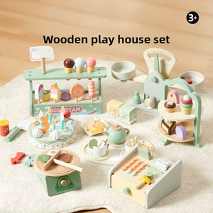 Set da tè pomeridiano per casa delle bambole Childhood Unlimited, stand per torte di compleanno e pancake, giocattolo in legno massello per bambine dai 3 anni in su - Product Image 6