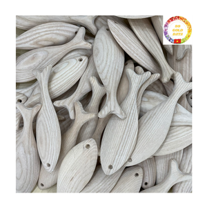 Handmade Rustic Painted Wooden Fish Ornament for Beach Resort Home Coastal Interior Patio Porch Garden Spaces - Product Image 5