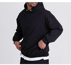 เสื้อฮู้ดดี้ทรงบ็อกซี่แบบครอป ผ้าฝ้าย 100% ปักโลโก้ตามสั่ง คุณภาพสูง ทรงโอเวอร์ไซส์ ไหล่ตก ผ้าเฟรนช์เทอร์รี่ สำหรับผู้ชาย - Product Image 3