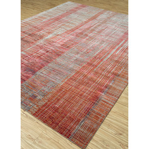 Alfombra Kavi Gris y Negra Anudada a Mano de Lana y Seda de Bambú con Patrón Abstracto Srb(701) para Uso Doméstico - Product Image 2