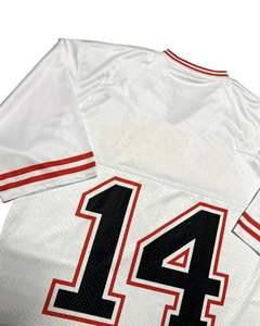 Camiseta de fútbol americano de malla con cuello en V personalizado o Jersey corto sobredimensionado con logotipo personalizado sublimado para hombre y mujer - Product Image 1