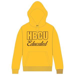 Yellow Men HBCU Educated Pullover Hoodie Brown Chenille y diseño bordado Greek Life Apparel Custom College Clothing - Product Image 2