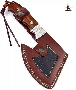 Handmade Custom Industrial Grade Bushcraft Fixed Blade <b>Axe</b> High Carbon Steel with Rose Wood <b>Handle</b> Personalized - Product Image 3