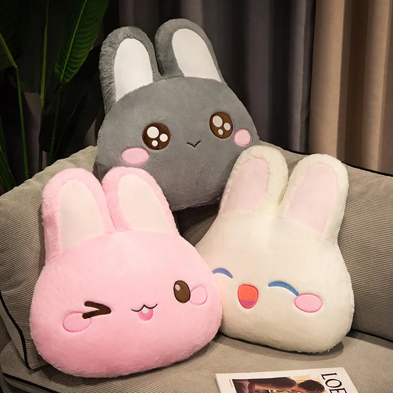 Cartoon Anime Design Customized Irregular Shaped Pillow Printed Plush Rabbit Toy For Easter Festival