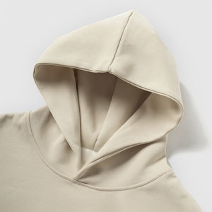 Quickshow Stock 300 Gsm Sudadera con capucha de gran tamaño en blanco Sudadera con capucha corta Streetwear Boxy Plain Sudaderas con capucha para hombre Sudadera - Product Image 2