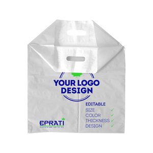 Sac en plastique biodégradable MDPE avec poignée découpée sur mesure, logo personnalisé, pour vêtements, fabricant turc - Product Image 6