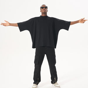 Haute qualité 100% coton hommes lavé à l'acide surdimensionné T-Shirt décontracté léger respirant Anti-rides conception Streetwear blanc - Product Image 4