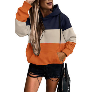 Vente chaude Patchwork À Capuche Vintage Surdimensionné Hoodies Automne Hiver Femmes Chandails Tops - Product Image 2