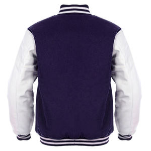 Veste Letterman Varsity personnalisée inspirée des années 90 avec corps en laine marine blanc en cuir véritable CollegeBaseballjacket pour hommes - Product Image 2
