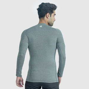 เสื้อยืดแขนยาวรัดรูป Armour สีเทา ผ้าโพลีเอสเตอร์ 100% น้ำหนัก 280 กรัม ผ้าถัก คอสูง พิมพ์ลายซิลค์สกรีน สีพื้น - Product Image 2