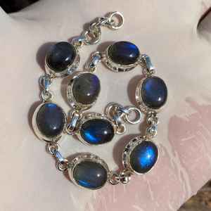 Blue Flash Labradorite <b>Bracelet</b> 925 Sterling Silver <b>Adjustable</b> Gemstone Handmade Unique Fashion Jewelry Gift For Women <b>Men</b> - Product Image 5