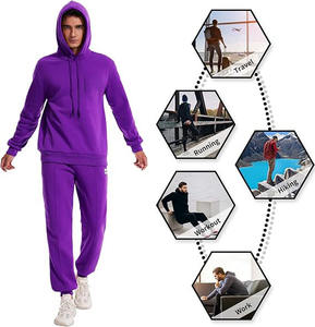 ชุดเสื้อผ้า2ชิ้นสำหรับผู้ชายเสื้อฮู้ดฤดูหนาวพิมพ์ลายแบบกำหนดเองสไตล์ไม่เหมือนใครระบายอากาศได้ดีผ้าฟลีซ - Product Image 5