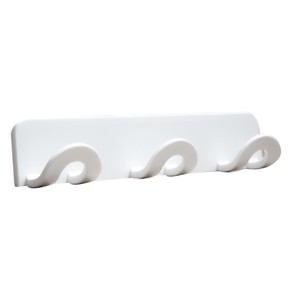 Appendiabiti adesivo con 3 ganci, plastica bianca (Kppels P5002B) - Product Image 1