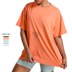 Camisetas Casuales de Manga Corta para Mujer, Cuello Redondo, Corte Regular, Color Sólido, Material de Alta Calidad, Satén Ecológico - Product Image 5