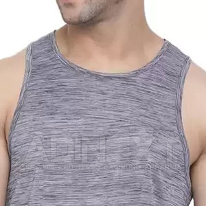 Camiseta sin Mangas para Hombre de Alta Calidad, Transpirable, de Poliéster/Algodón, de Secado Rápido, Color Sólido, 180g, para Ropa Deportiva, Venta al Por Mayor - Product Image 6
